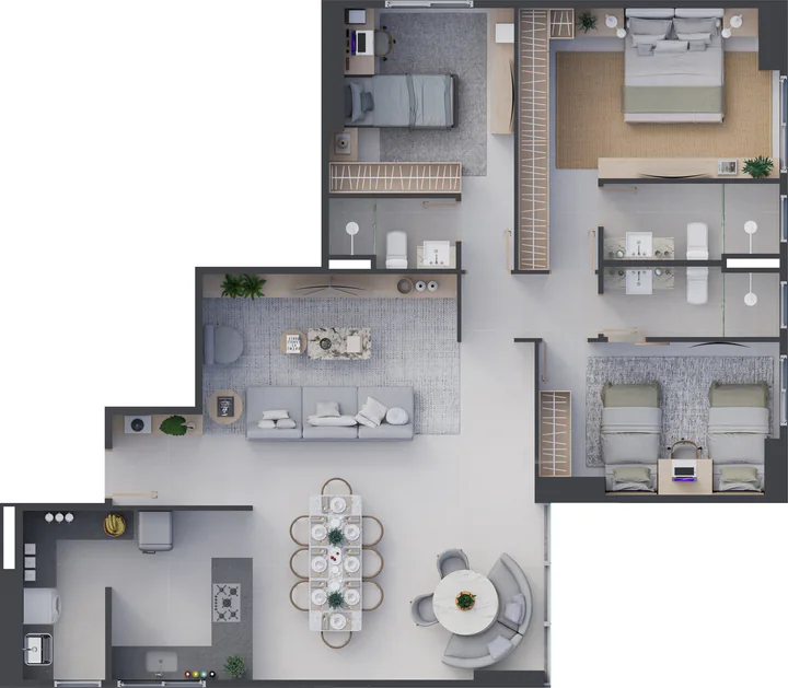 Planta Castor Tipo D, 110,94 m²
