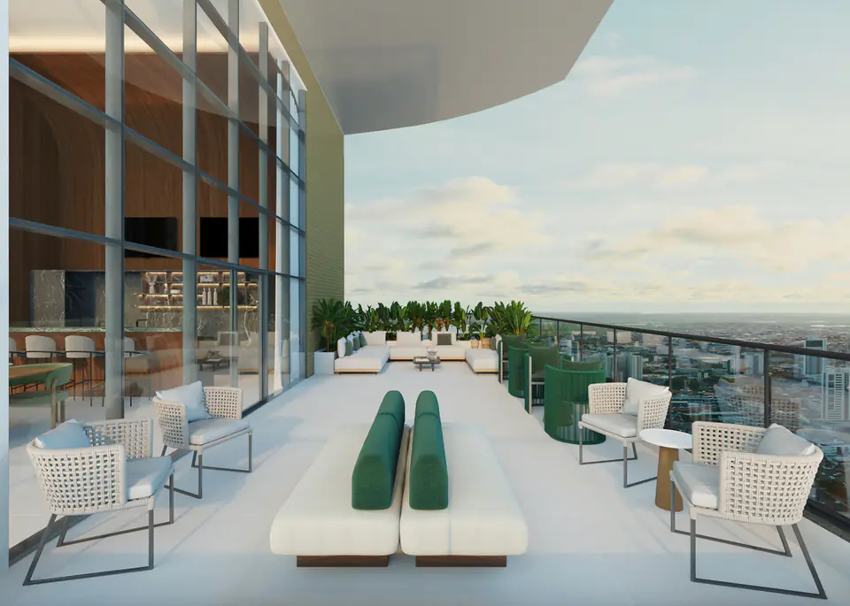 Rooftop com sky lounge do Gemini