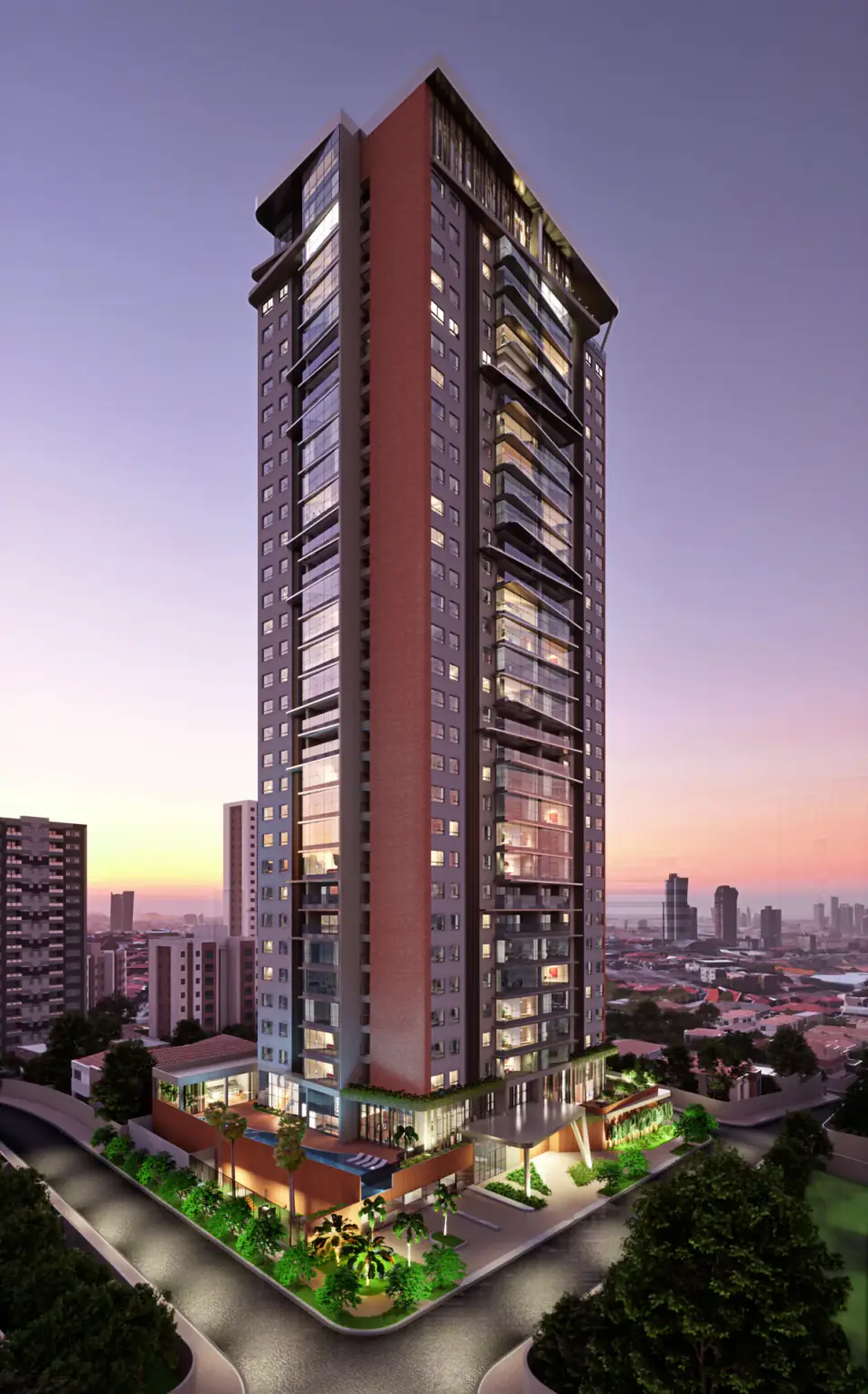 A torre do Skyline ao entardecer
